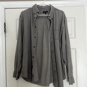 Size large Grey button-up shirt. No stains, no rips!